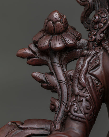 Oxidized Green Tara Statue | Handcrafted Nepalese Buddhist Sculpture