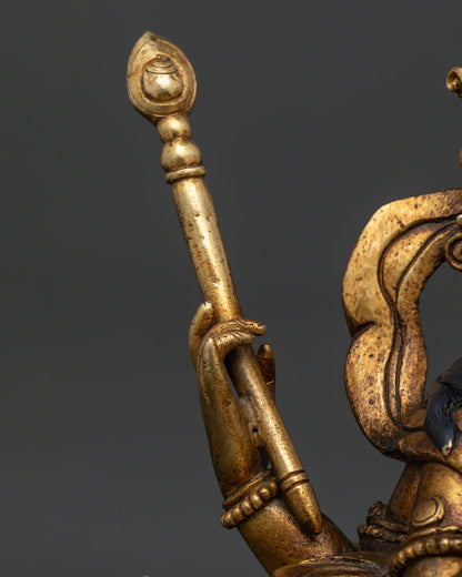 Dzambhala Statue | Gold Fire-Gilded Wealth Deity Sculpture