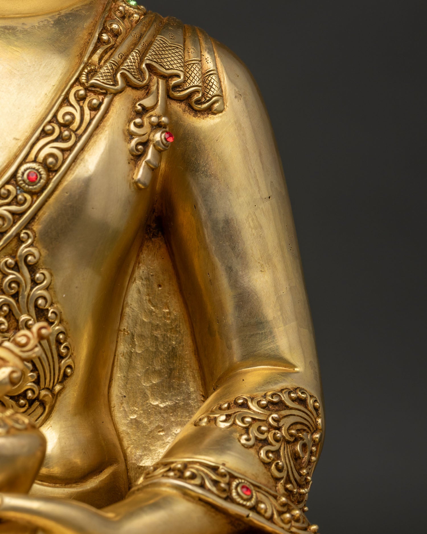 Medicine Buddha Statue | 24K Gold Gilded Copper Art