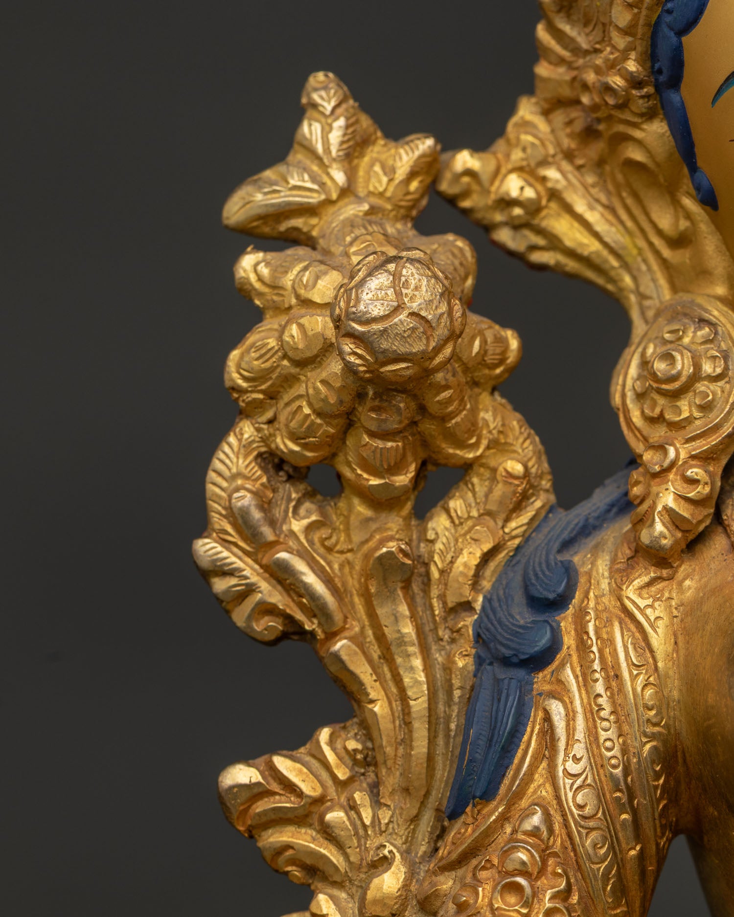 Green Tara Statue | 24K Gold Fire Gilded Buddhist Artwork