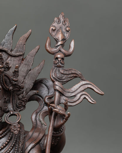 Four Armed Mahakala | Hand-Carved Nepalese Sacred Art