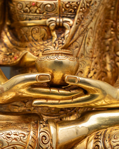 Amitabha Buddha Statue | Himalayan Lost Wax Copper Artwork