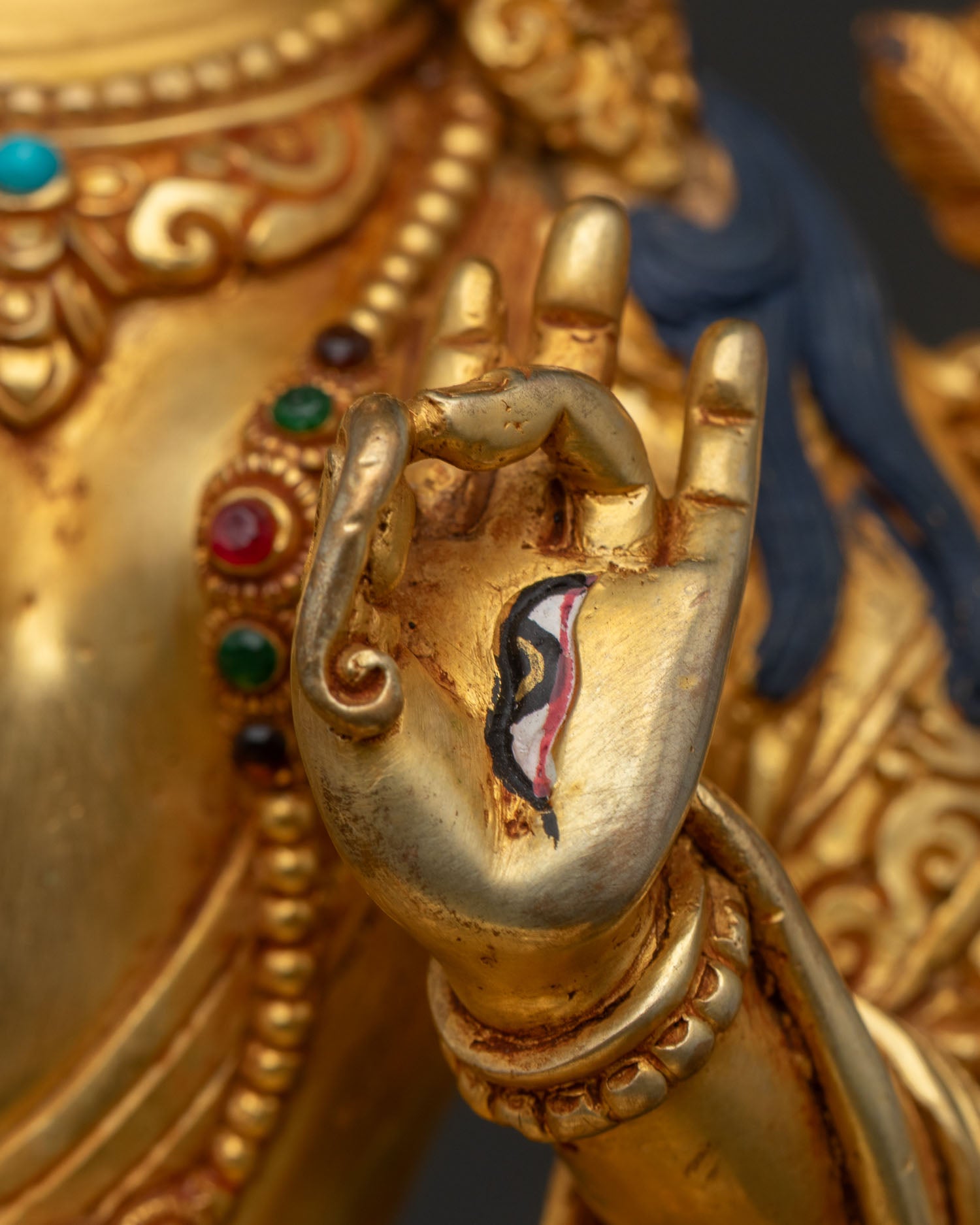 White Tara with Throne Statue | Seven Eyed Goddess of Compassion