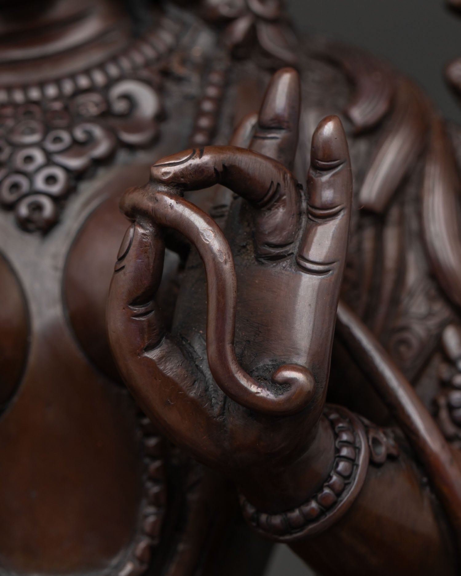 Oxidized Green Tara Statue | Sacred Buddhist Deity of Compassion