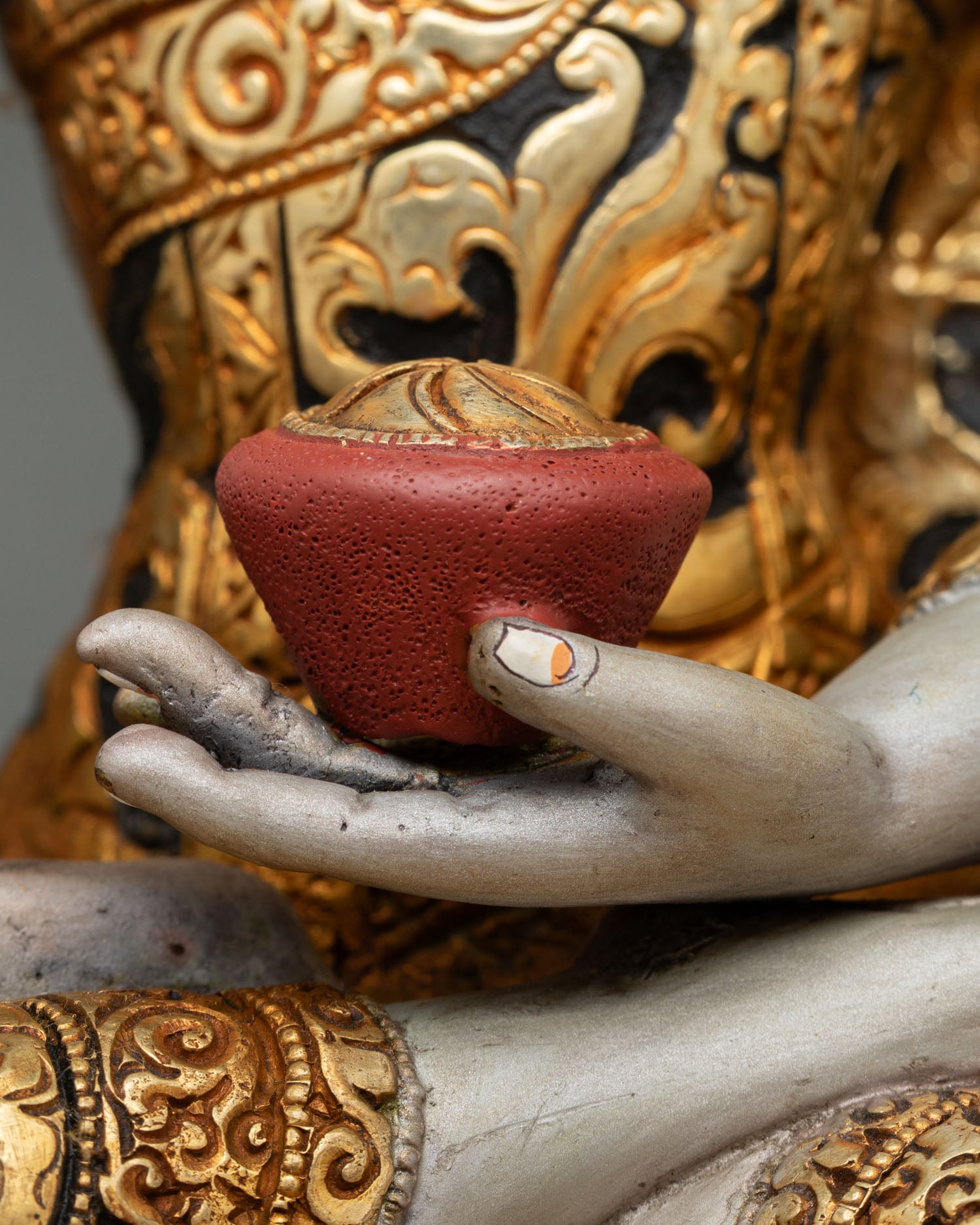 Hand-Painted Shakyamuni Buddha Statue | Spiritual Copper Artwork