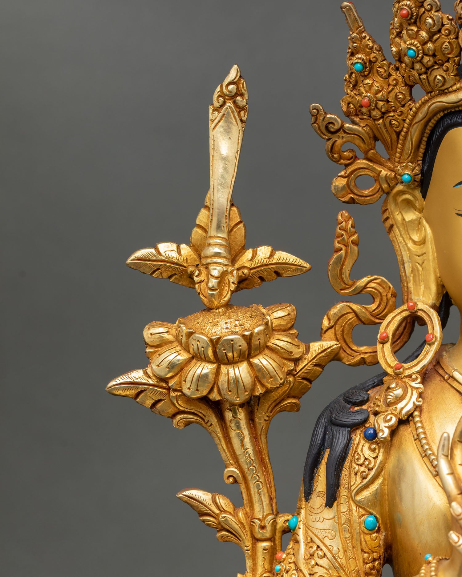 Bodhisattva Manjushree Statue – Buddhist Art of Wisdom Deity