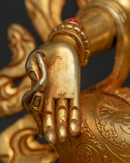 Green Tara with Throne Statue | Goddess of Compassion and Protection