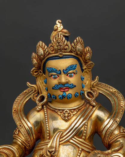 Dzambhala On Jeweled Throne Statue | Tibetan Buddhist Sculpture