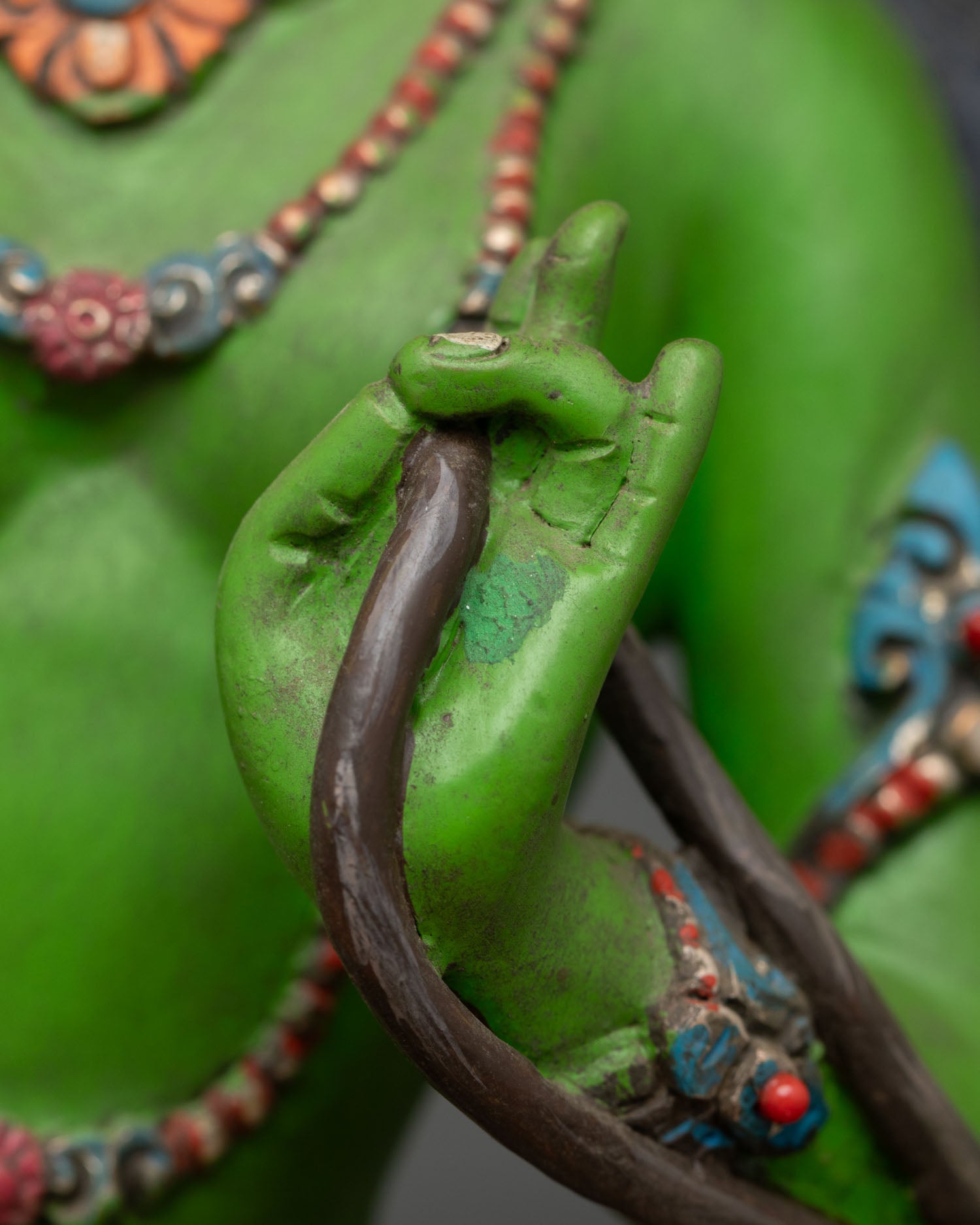 Green Tara Statue | Hand-Painted Buddhist Goddess Artwork