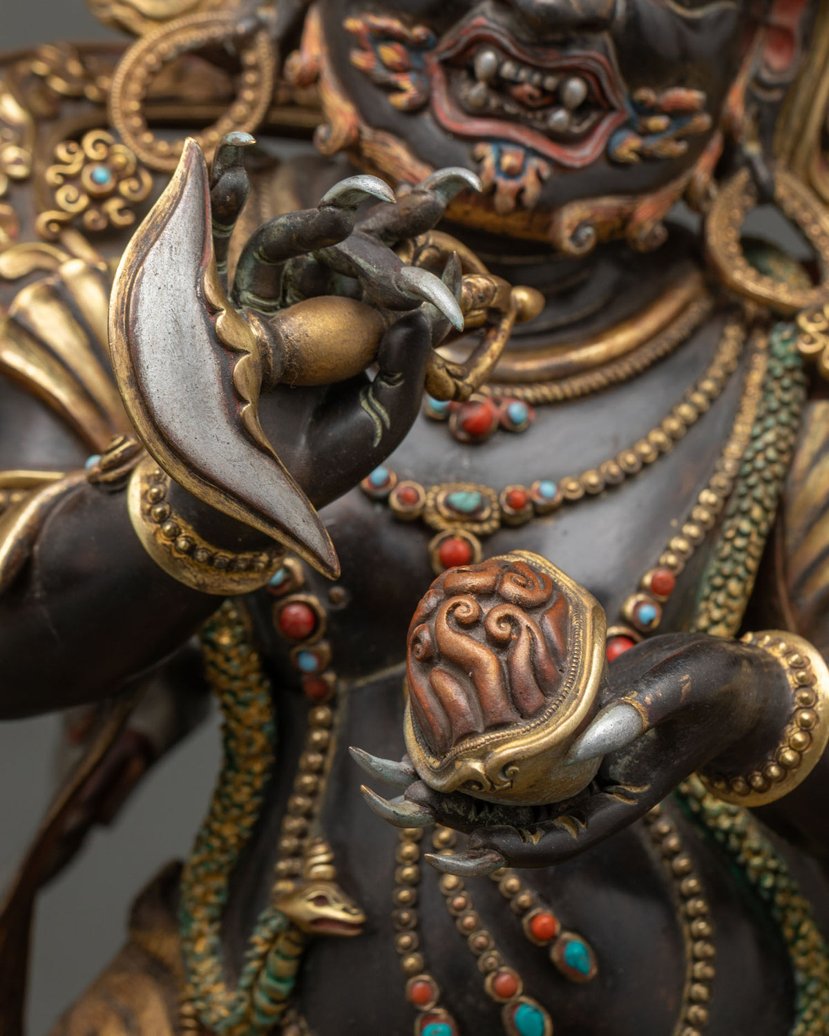 Authentic Six Armed Mahakala Copper Statue | Handmade in Nepal