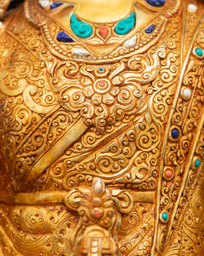 Enlightened Guru Rinpoche | Lost Wax Copper Sculpture