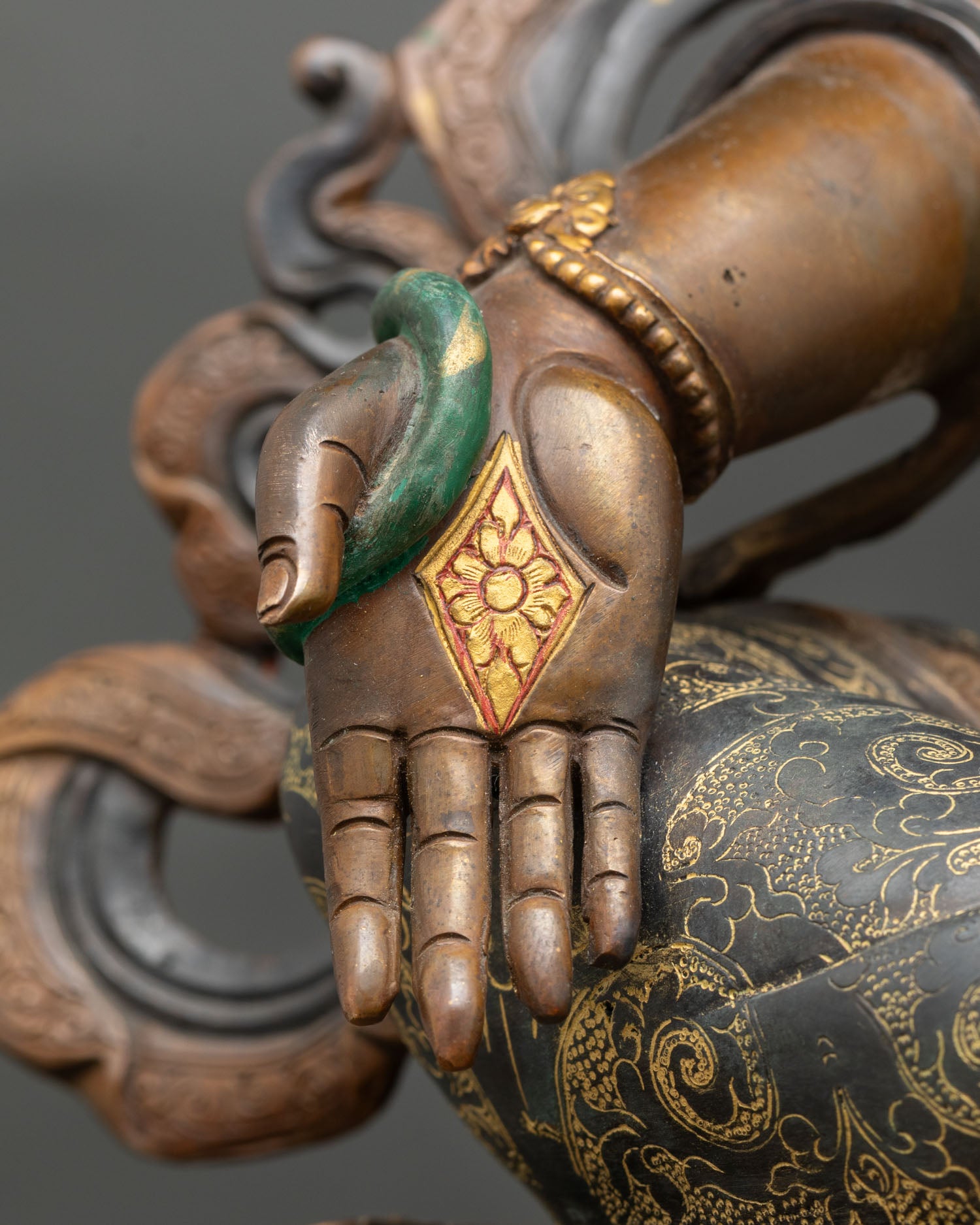 Green Tara Statue | Handmade Copper Art for Spiritual Practice