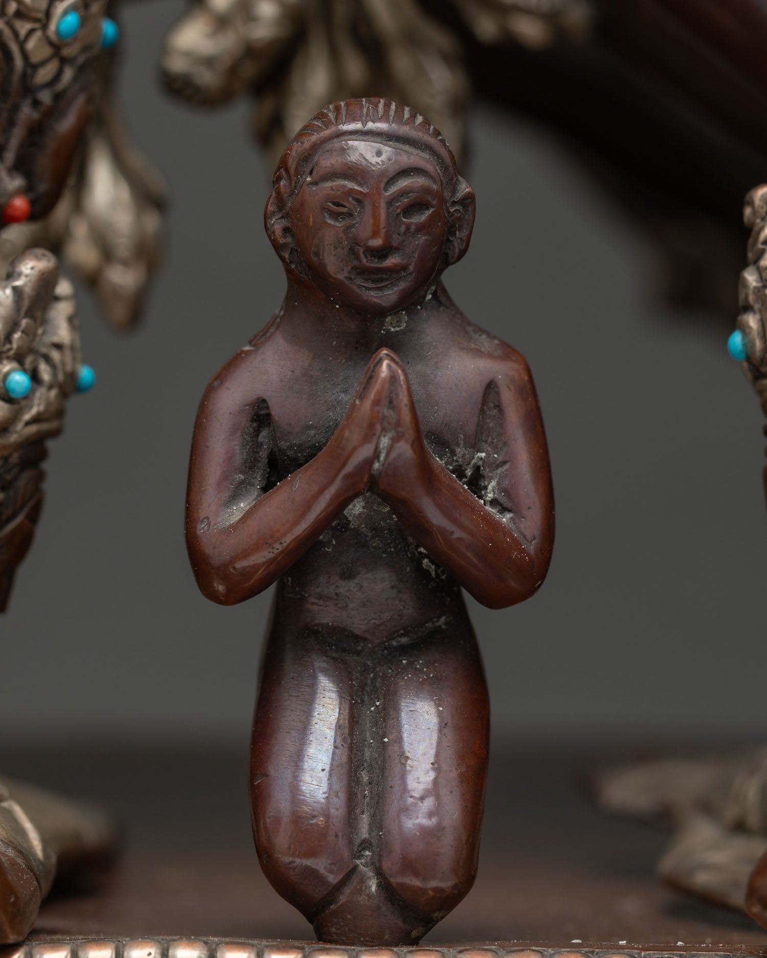 Buffalo-headed Yamantaka Statue | Large-Size Oxidized Copper Sculpture