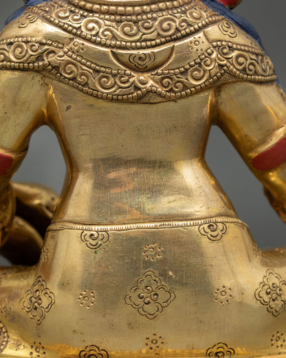 Golden Dzambhala Statue for Wealth and Spiritual Abundance