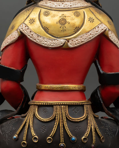 Acrylic-Painted Amitayus Statue – Eternal Buddha of Long Life