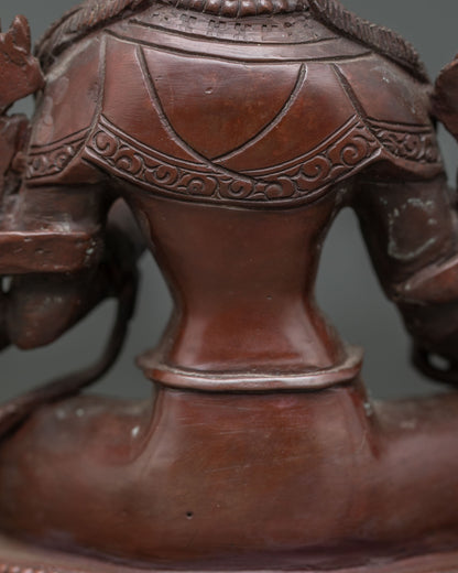 Oxidized Green Tara Statue | Handcrafted Buddhist Artwork