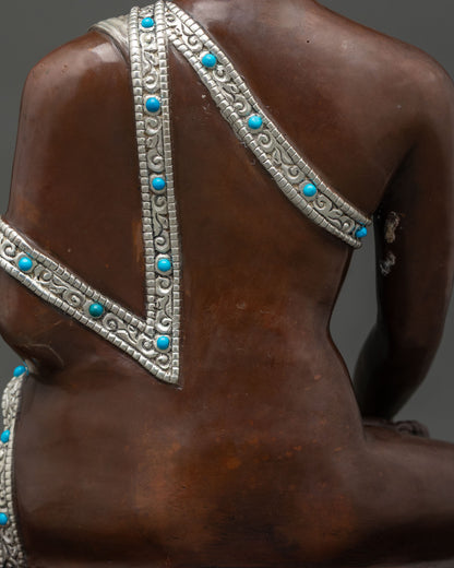 Oxidized Shakyamuni Buddha | Sacred Buddhist Meditation Statue from Nepal