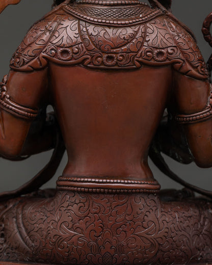 Four-Armed Chenrezig Statue | Traditional Nepalese Buddhist Art