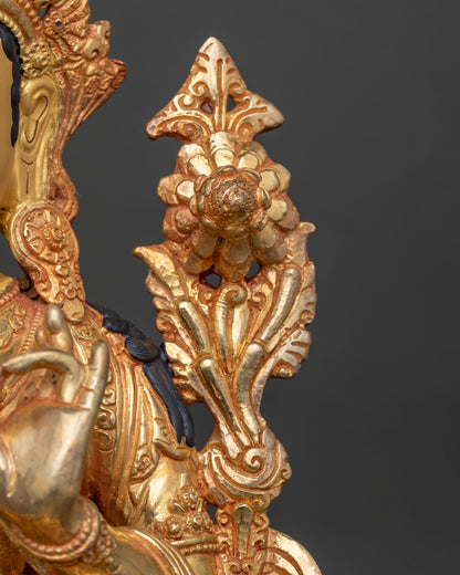 Green Tara Statue | Fine Newari Copper Artwork