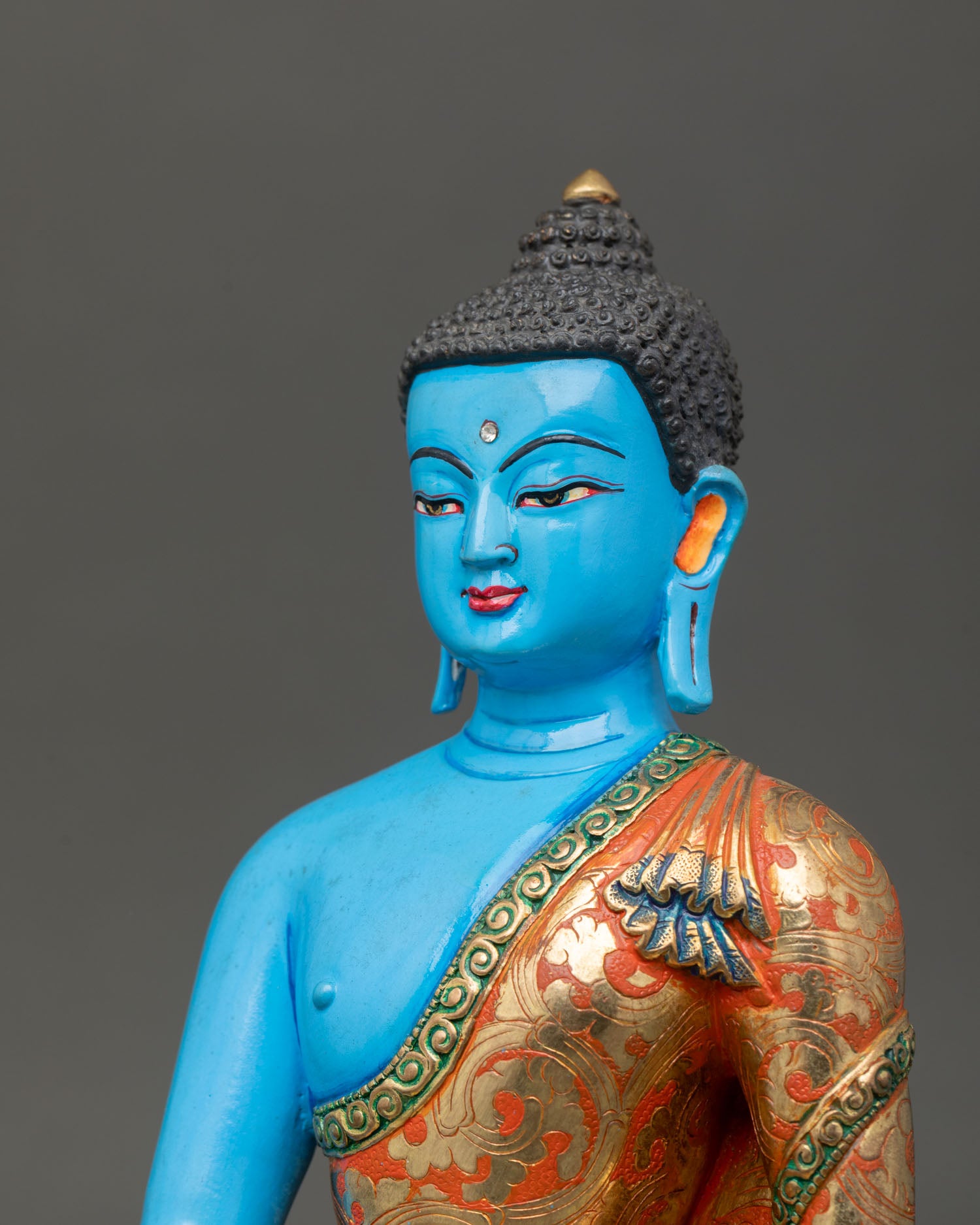Blue Shakyamuni Buddha Statue | Enlightened Sage of Buddhism