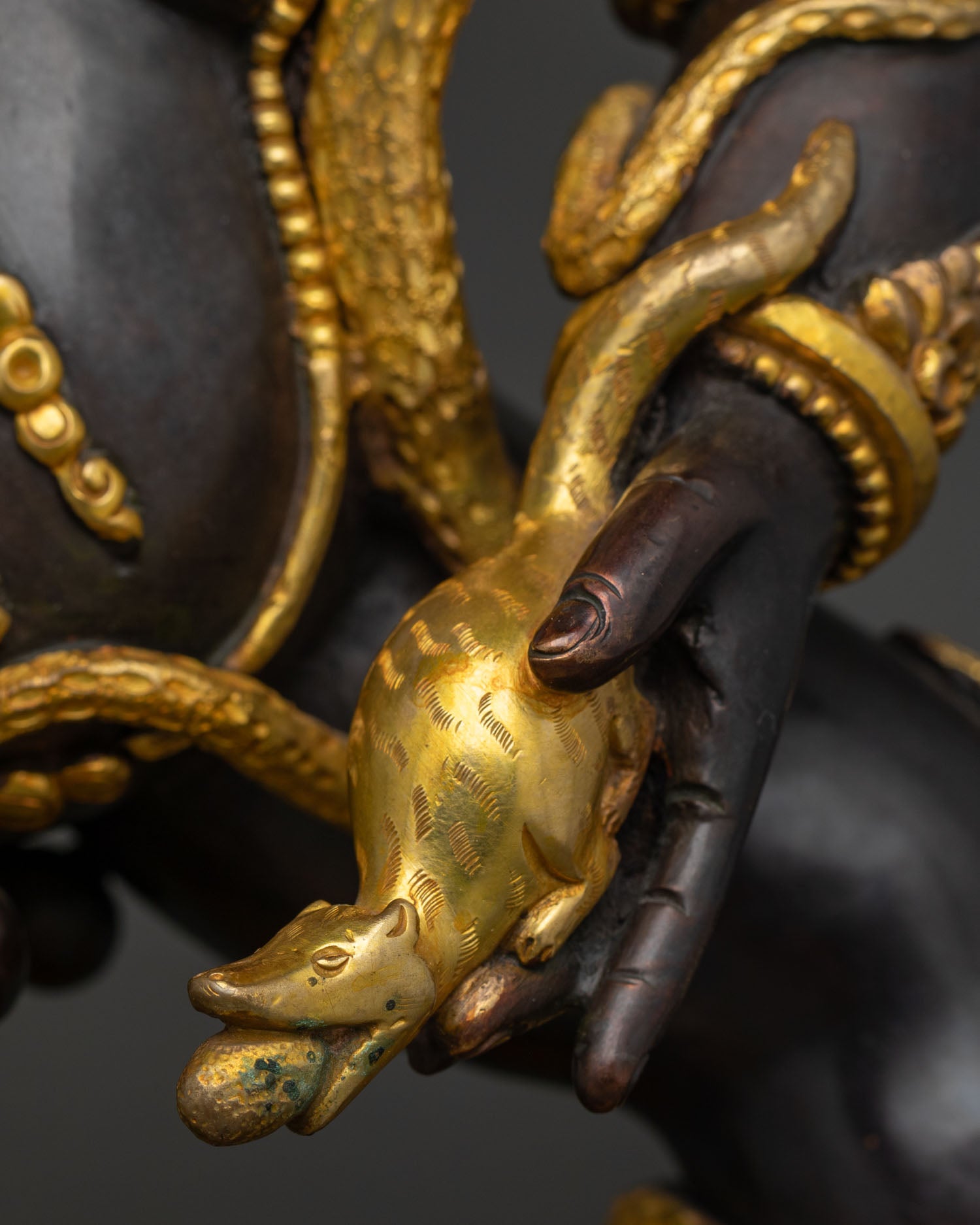 Black Jambhala (Nagpo) Statue | Oxidized Copper Buddhist Artwork
