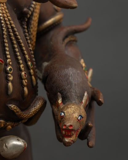 Large Black Dzambhala Statue | Vajrayana Guardian of Prosperity