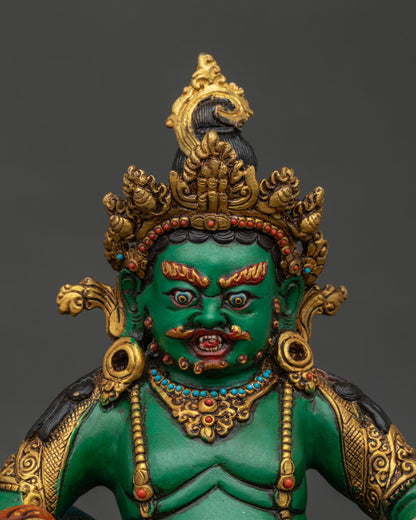 Green Dzambhala Yab-Yum Statue – Overcome Financial & Spiritual Obstacle