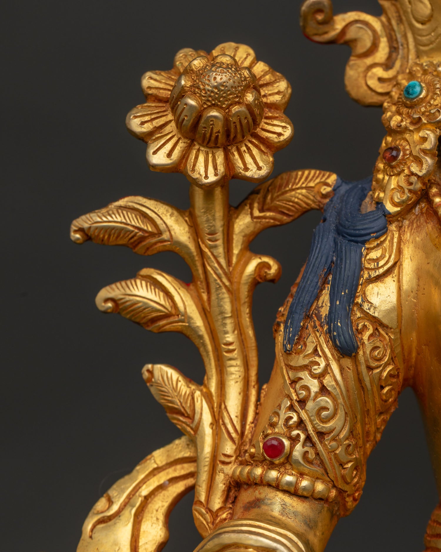 White Tara with Throne Statue | Seven Eyed Goddess of Compassion