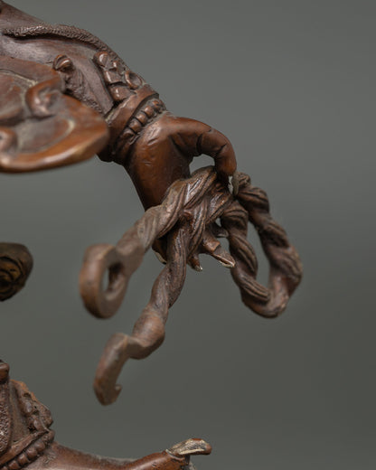 Shadbhuja Mahakala Statue | Sacred Dharma Protector Copper Art