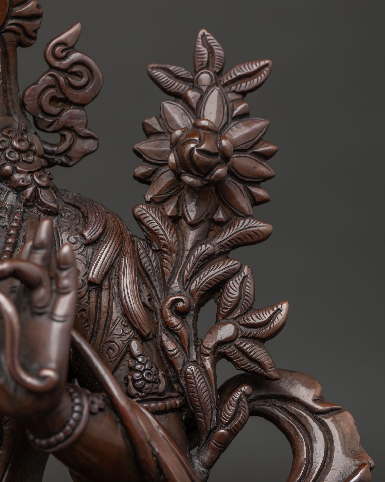 Oxidized Green Tara Statue | Sacred Buddhist Deity of Compassion