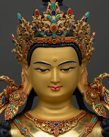 Bodhisattva Amitayus Statue | Hand-Carved Nepalese Art