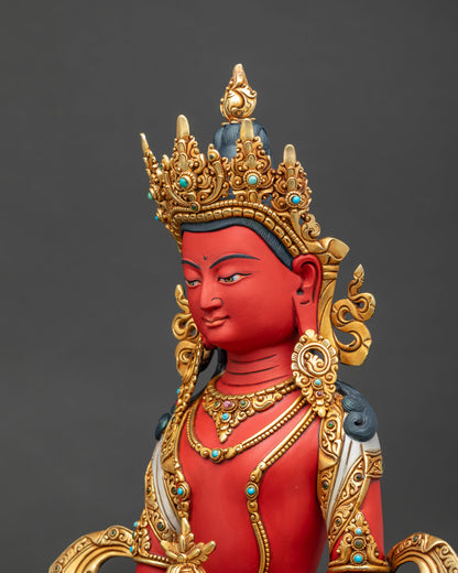 Premium Amitayus Statue – Hand-Painted Longevity Buddha Sculpture