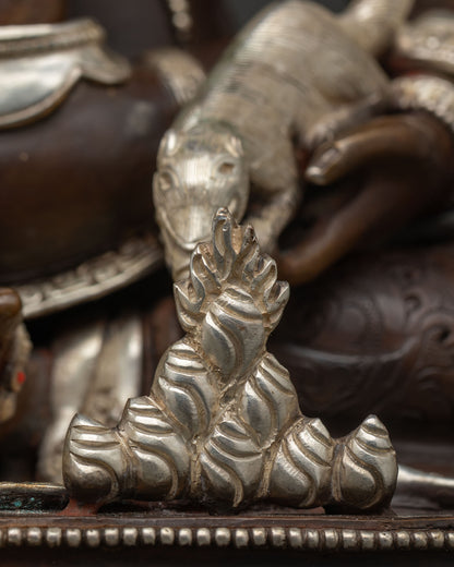 Dzambhala with Consort Statue | Lost-Wax Buddhist Art from Nepal