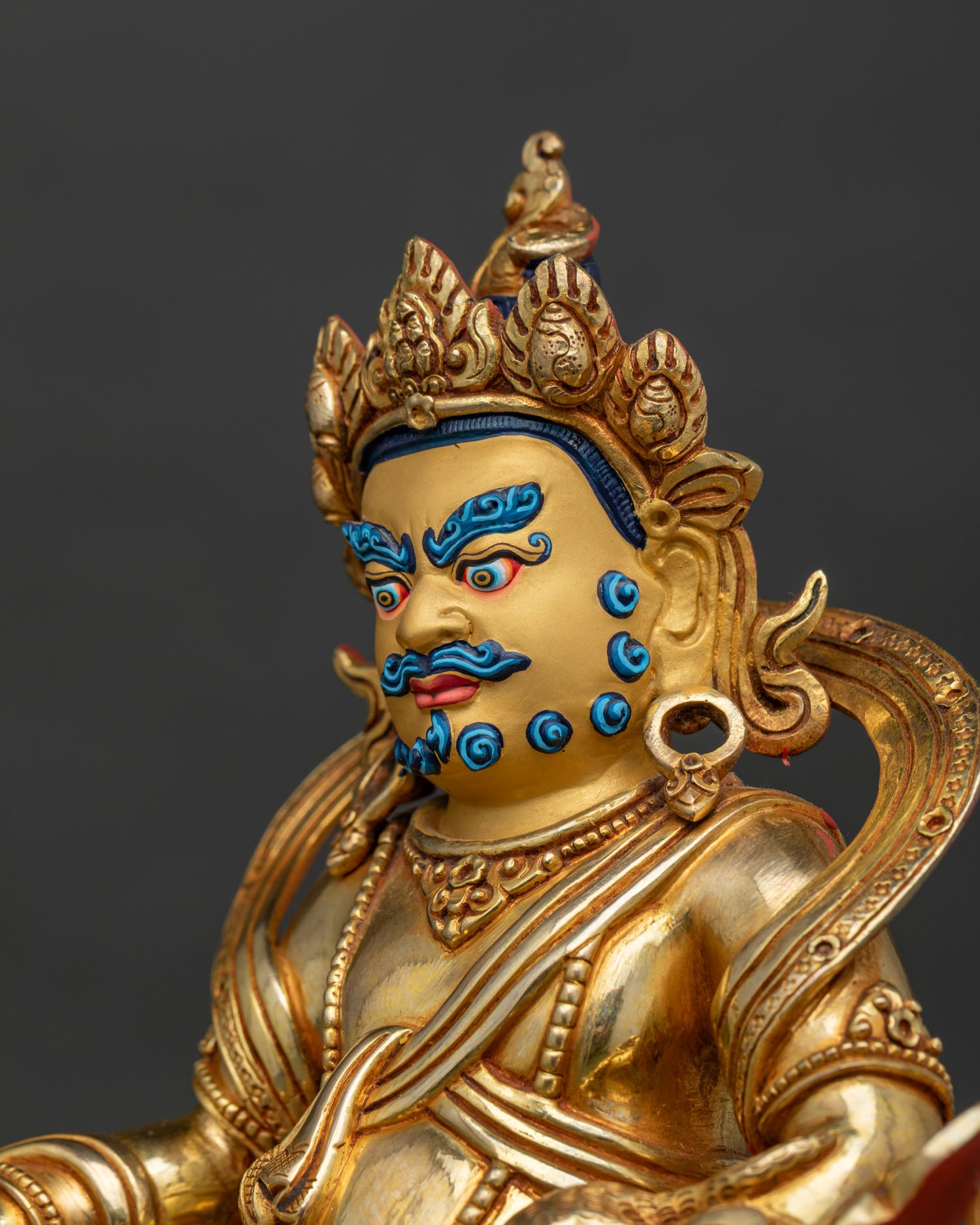 Dzambhala On Jeweled Throne Statue | Tibetan Buddhist Sculpture