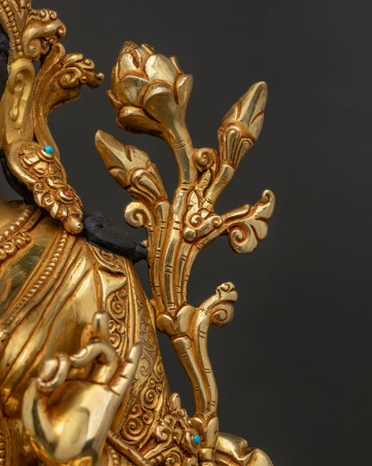 Compassionate Green Tara Statue | Lost Wax Casted Copper Sculpture
