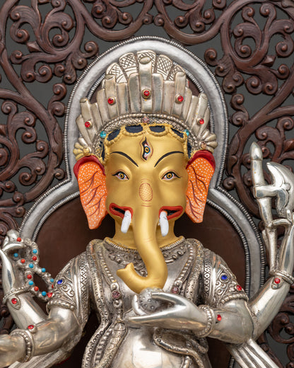 Ganesh With Throne Statue