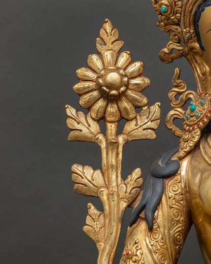 26 Inch Large Green Tara Statue | Monumental Buddhist Sculpture
