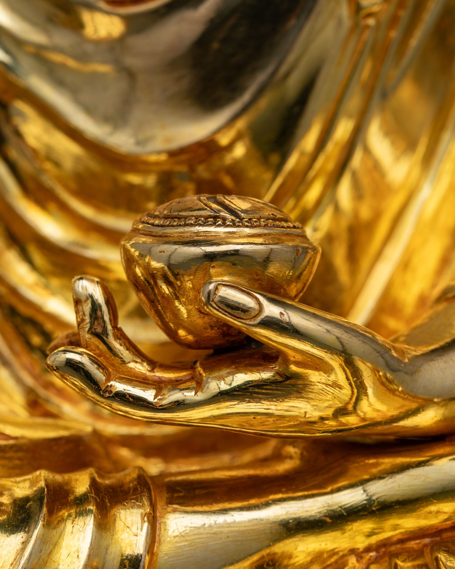 Shakyamuni Buddha Statue with Jeweled Throne | Nepali Art & Craft