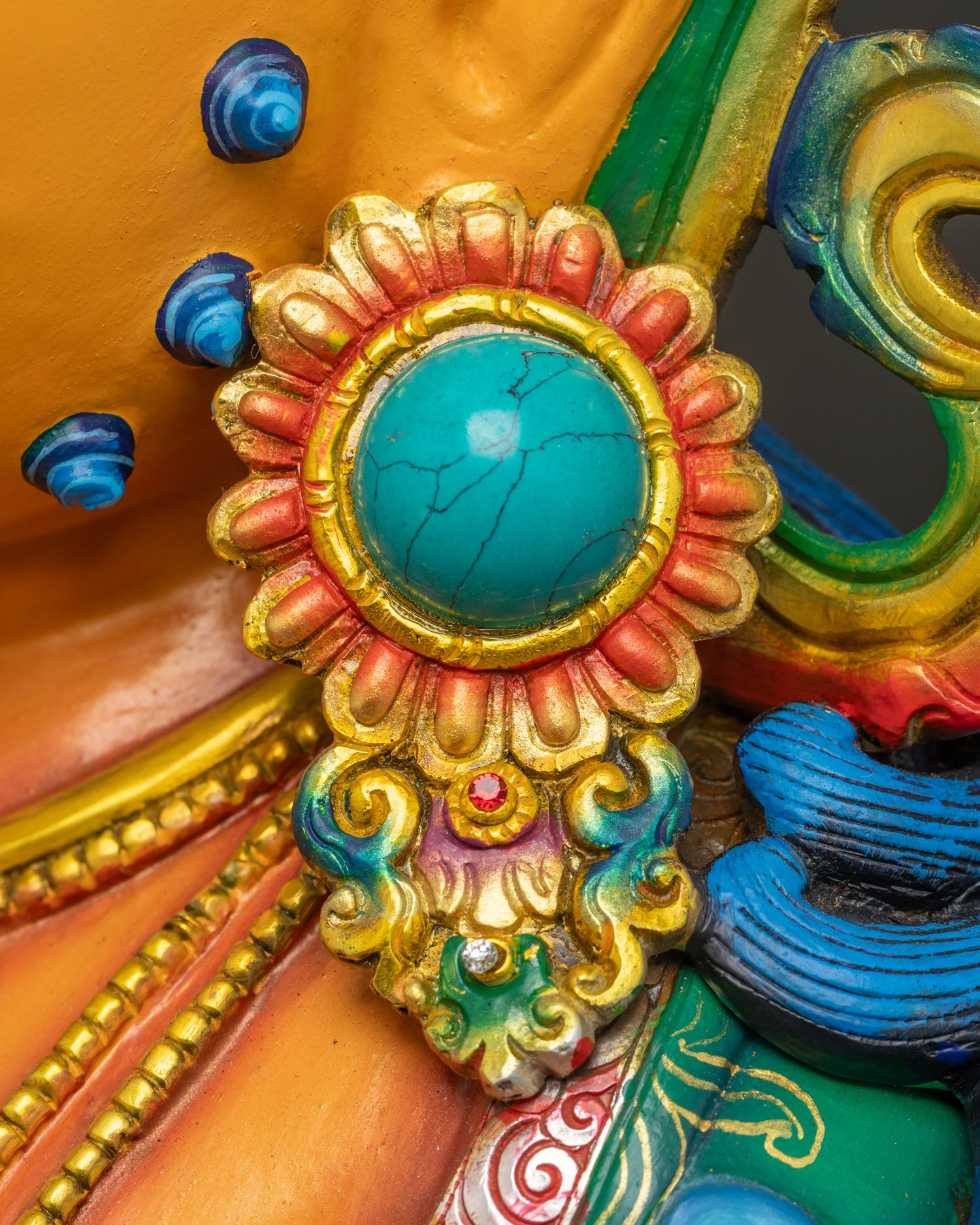 32" Yellow Dzambhala Statue | Exceptional Buddhist Nepali Artwork
