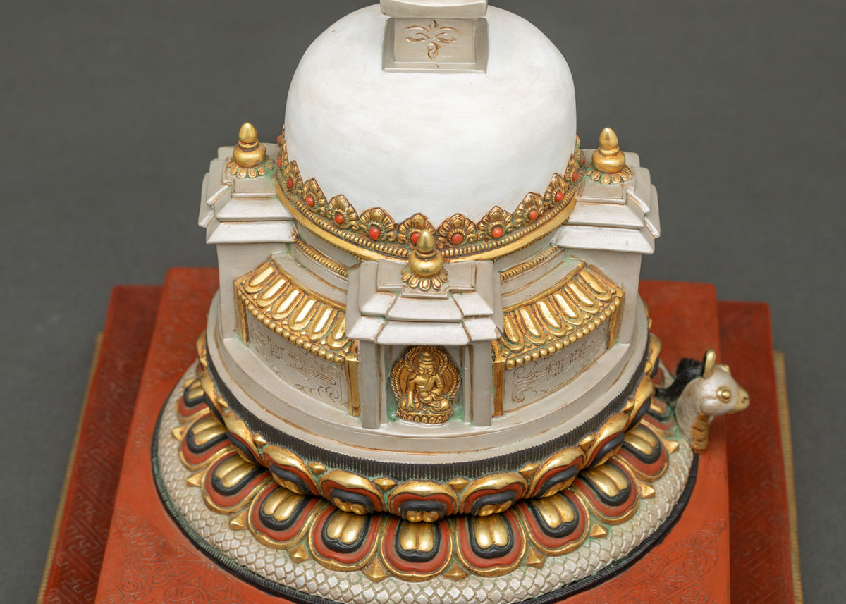 Hand-Painted Himalayan Buddhist Stupa | Peaceful Zen Altar Decor