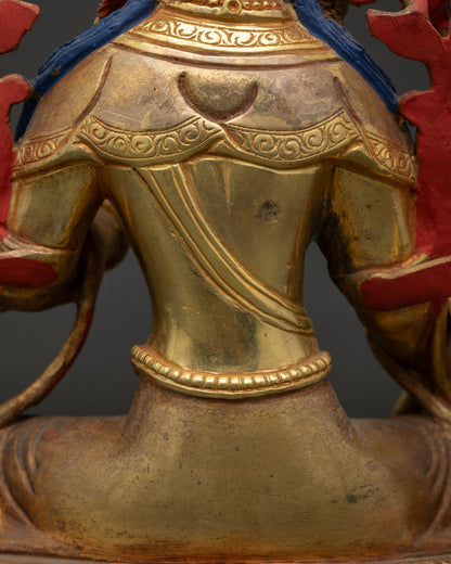 Green Tara Statue | 24K Gold Gilded Copper Sculpture