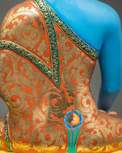 Blue Shakyamuni Buddha Statue | Enlightened Sage of Buddhism