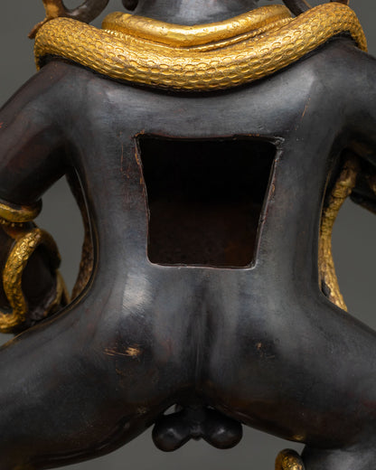 Black Jambhala (Nagpo) Statue | Oxidized Copper Buddhist Artwork