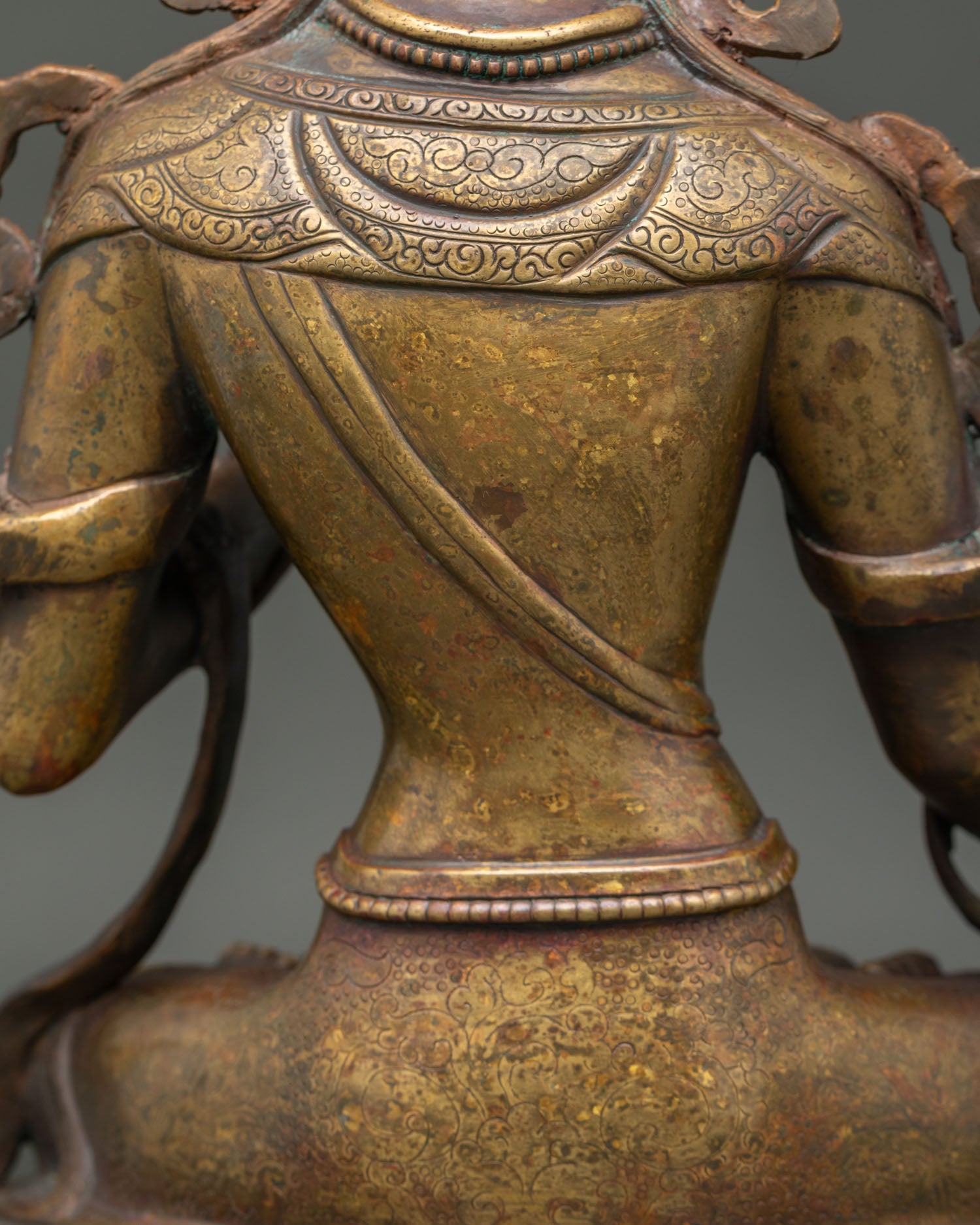 White Tara Statue | Antique-Finished Copper Sculpture from Nepal