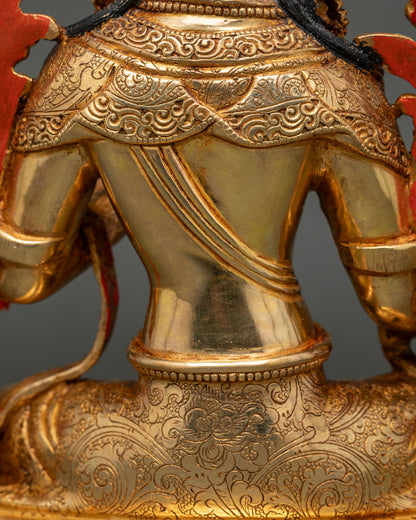 Green Tara Statue | 24K Gold Gilded Buddhist Art