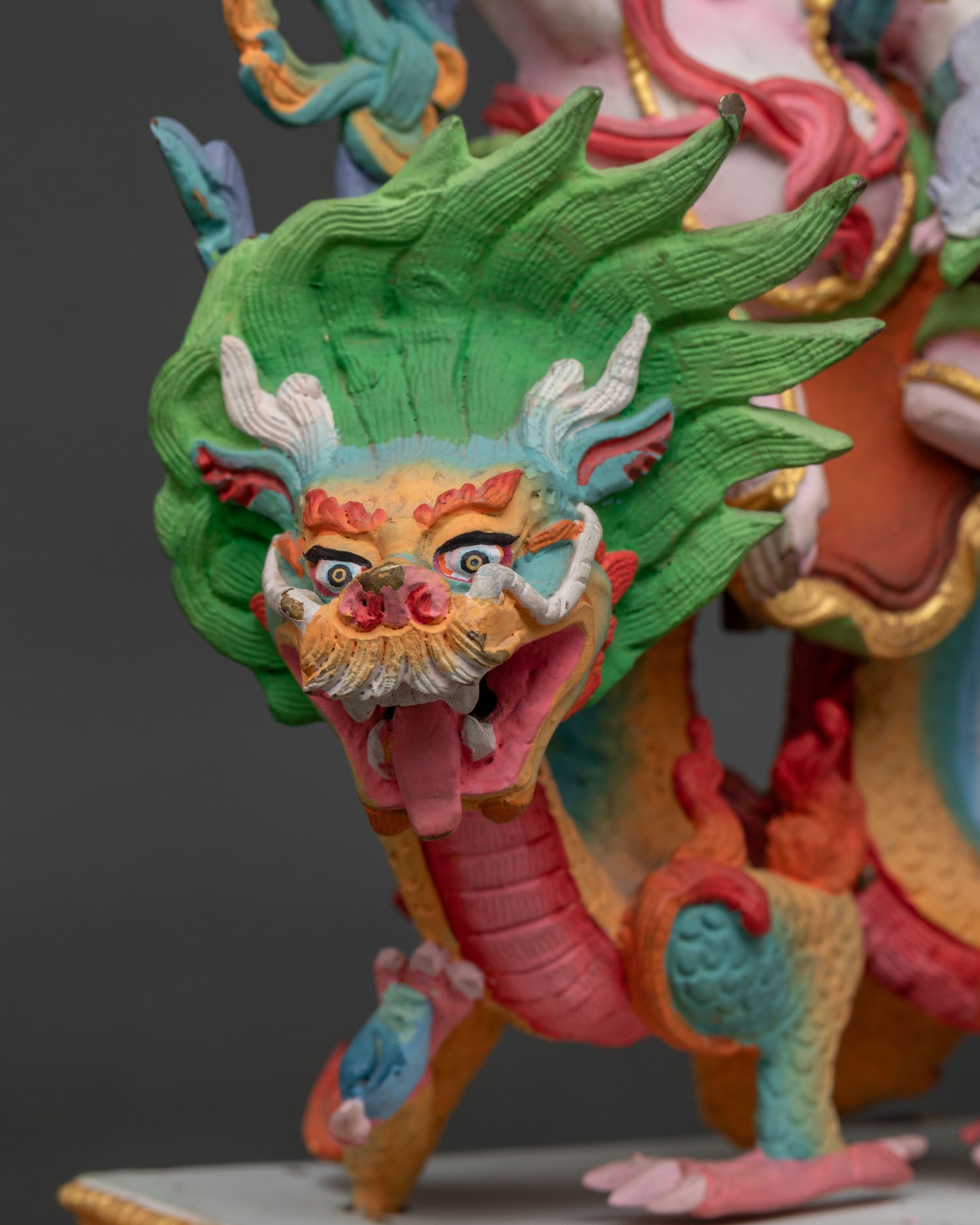 White Dzambhala Statue | Sacred Buddhist Wealth Deity Sculpture