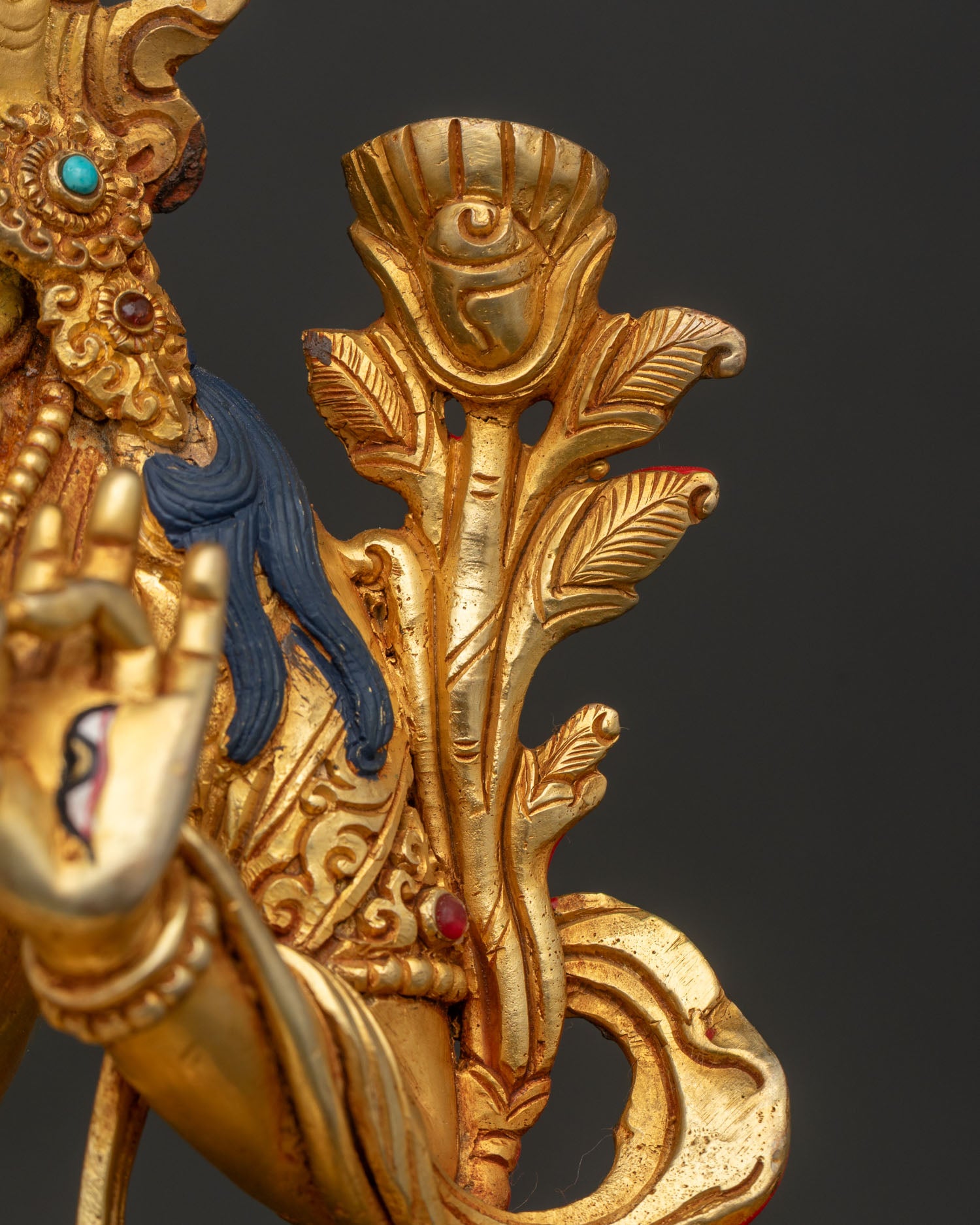 White Tara with Throne Statue | Seven Eyed Goddess of Compassion