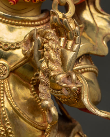Vajrapani Statue | 24K Gold-Gilded Copper Art