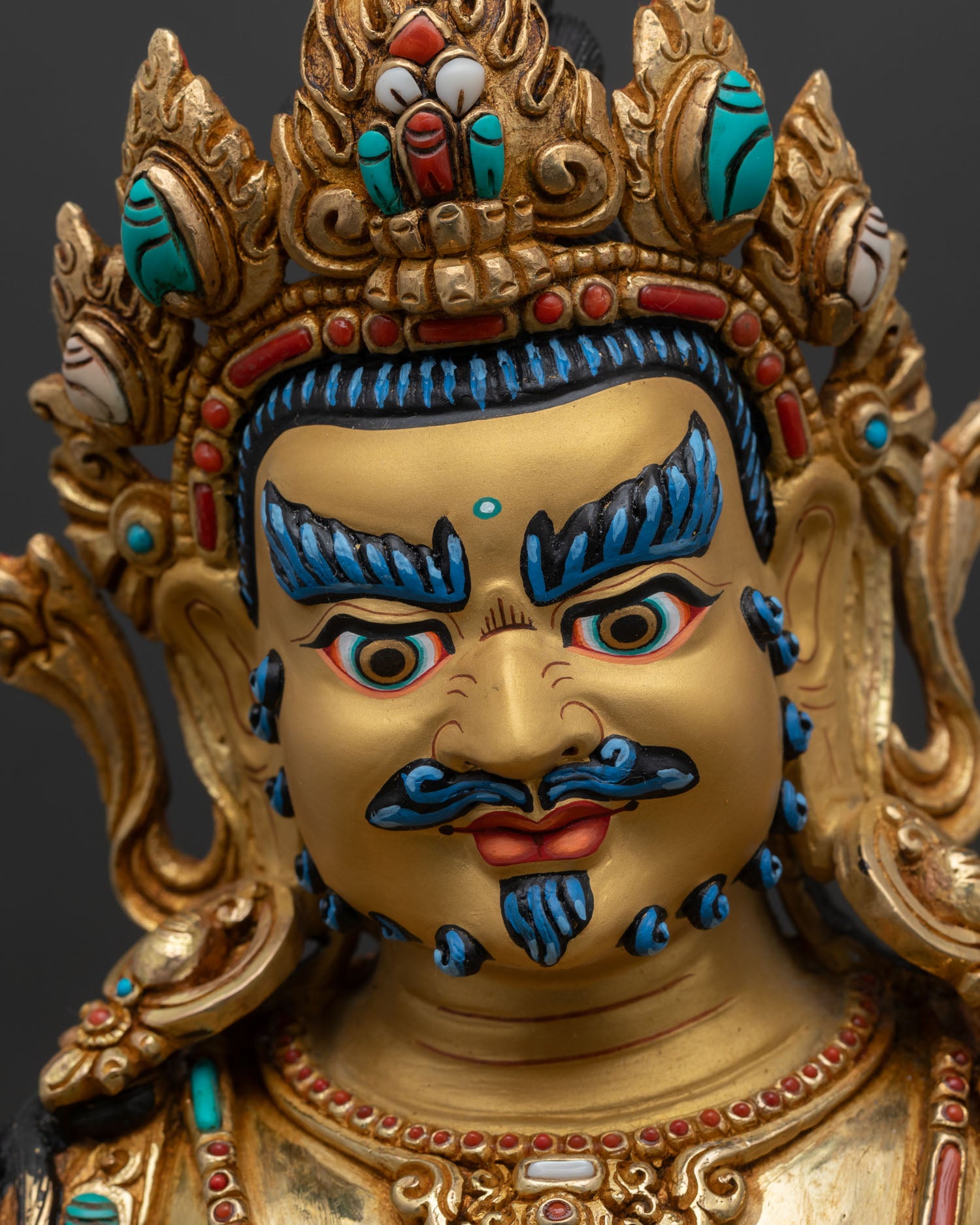 Dzambhala Wealth Deity | Gold Gilded Buddhist Statue