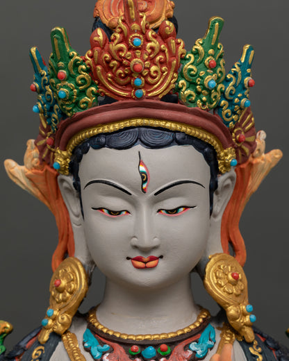 White Tara Statue | Sacred Feminine Deity of Mercy and Long Life